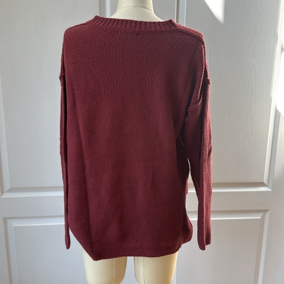 Dark red button up sweater size S - Picture 2 of 4